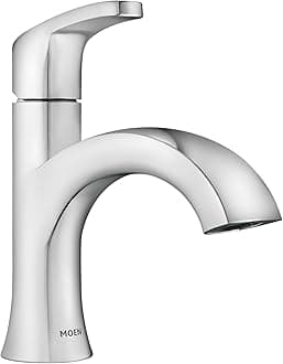 Karis Chrome One-Handle Single Hole Bathroom Sink Faucet with Optional Deck Plate, 84346