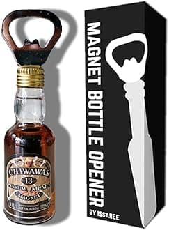 Magnetic Beer Bottle Opener Figure, Whisky, Stainless Steel & Plastic, Unique Decor for Men