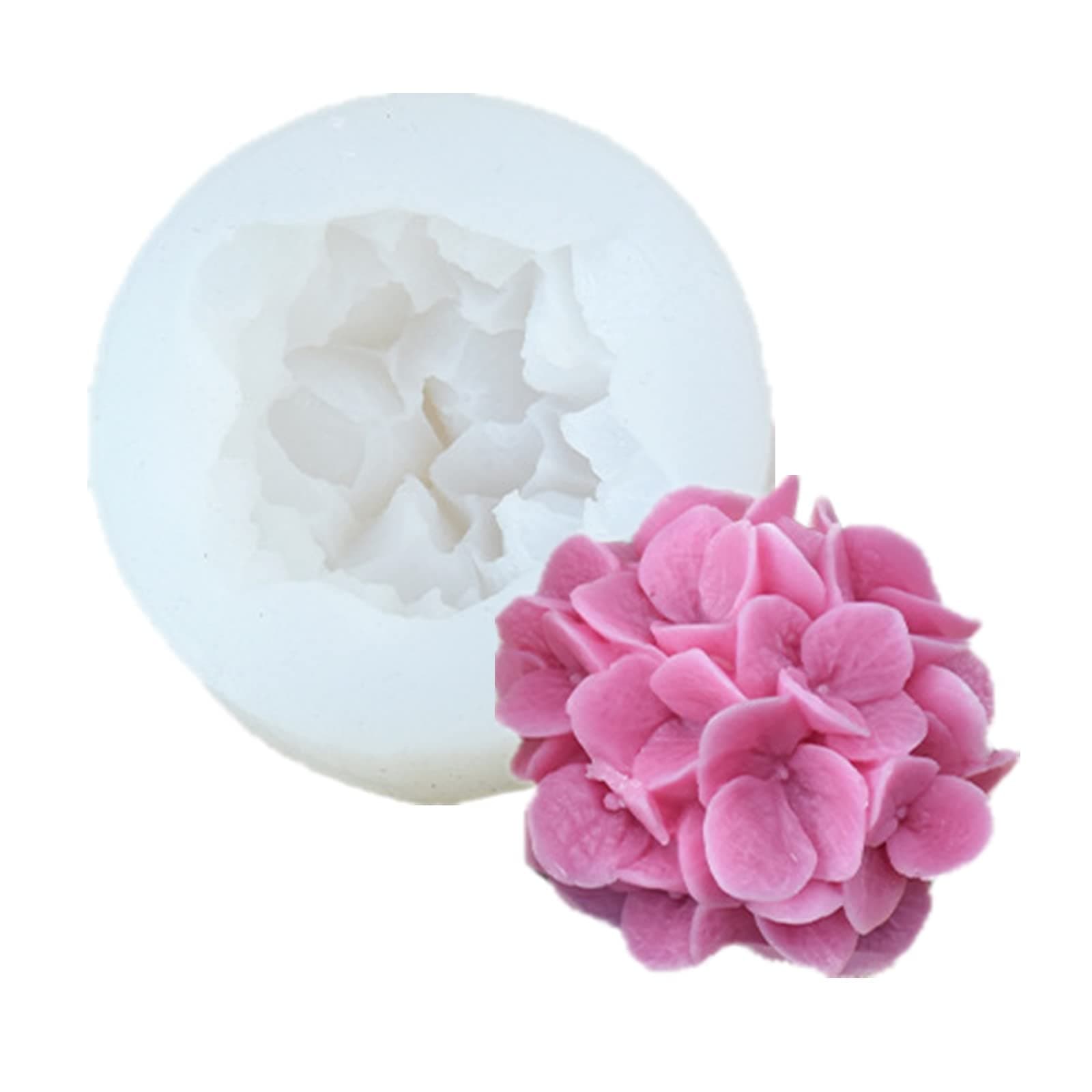 Hydrangea Flower Candle Soap Silicone Mold Fondant Chocolate Candy Cake Decorating Mould Resin Clay Baking Pastry Tools