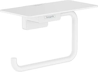 hansgrohe 41772700 AddStoris Roll Shelf Toilet Paper Holder, Matte White
