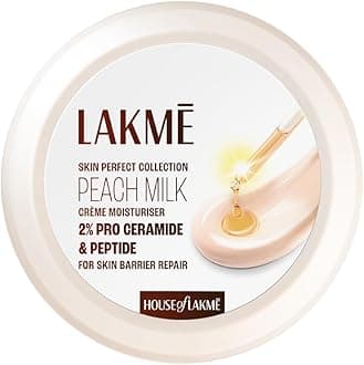 - Lakmé Peach Milk Creme Moisturizer with 2% Pro-Ceramide & Peptides | Repairs Damaged Skin Barrier & Gives Intense Hydration | For Dry, Normal & Sensitive 300g