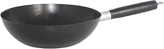 9.5in Carbon Steel Nonstick Wok with Cool Touch Handle, Black