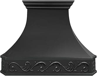 SINDA Island Mount Copper Range Hood Smooth-Oil Rubbed Bronze, Hand-Crafted Copper Range Hood for Kitchen with SUS304 Liner and Baffle Filter, 36"W x 30"H, H3LSOI3630