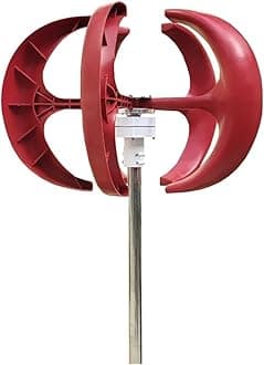 3000W 5000W 5KW Wind Turbine Windmill Generator Vertical 12V/24V/48V Low Noise Speed Start with Hybrid Controller Low Starting Speed for Home(Red,12V_3KW)