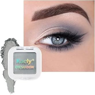 Kaely Pressed Single Eyeshadow Makeup, Smoky Gray Matte Highly Pigmented Monochrome Eye Shadow Palette, Waterproof Neutral Powder Mini Eyeshadow, sombras para ojos, Lightweight Blendable, 10