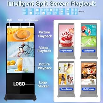 ZLPOWER 65 Inch Digital Signage Display 4K UHD Touchscreen Android 11 Smart Commercial Displays with Multi-Split Screen with 178° Wide View,24/7 Stable Operation for Stores/Mall/Airport/Restaurant​