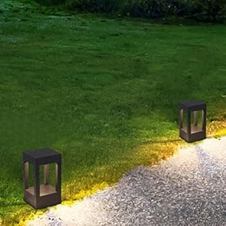 Weatherproof Post Light Fixture LED Outdoor Column Lamp IP54 Lawn Garden Landscape Lawn Lantern, Exterior Patio Pathway Pillar Lighting Fixture Deck Yard Pedestal Lamp