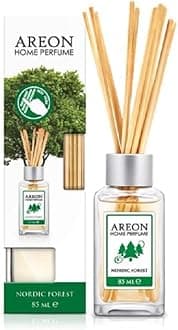 Areon Home Luxury Perfume Reed Diffuser + 10 Rattan Reeds, Nordic Forest 85 ml