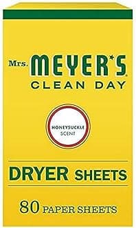 CLEAN DAY Dryer Sheets, Fabric Softener, Reduces Static, Infused with Essential Oils, Honeysuckle, 80 Count
