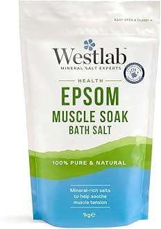 Westlab - Reviving Epsom Salt - 1kg Resealable Pouch - 100% Natural, Pure & Unscented Mineral Salts - Supports Sleep and Relieves Aching Muscles