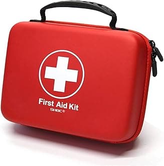 SHBC Compact First Aid Kit (228pcs) Designed for Family Emergency Care. Waterproof EVA Case and Bag is Ideal for The Car, Home, Boat, School, Camping, Hiking, Office, Sports. Protect Your Loved Ones.