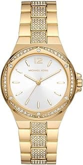 Lennox Watch for Women, Gold Tone Quartz Three Hand Movement with Stainless Steel Strap