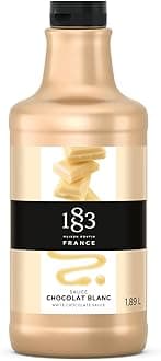 White Chocolate Sauce 1.89L – Barista-Grade Beverage Base, Made in the French Alps, Perfect for Mochas, Lattes & Hot Chocolate, Vegetarian, Pump-Compatible Bottle