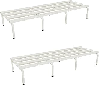 DECOWORLD || Metal Plant Stand || Outdoor Plant Stand || White (Set of 2)