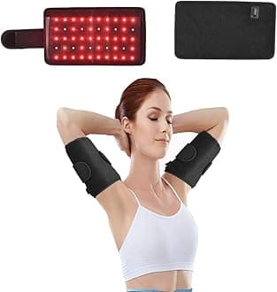 2Pcs Infrared Red Light Therapy Arm Belt, 660nm/850nm Wavelength, Portable Red Light Therapy Pad for Shoulder, Back,Feet Knee etc, Adjustable Arm Belt