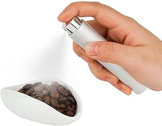watchget Coffee Bean Dosing Cup & Static Reduction Spray Bottle Kit for Espresso Bar, Ceramic Single Dose Tray for Brewing/Tea, Barista Accessories Set, White
