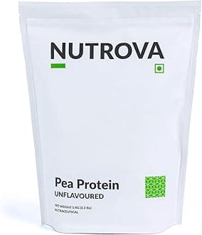 NUTROVA Pea Protein Powder, Vegan Protein Isolate 1 Kg | No Added Sugar, Artificial Sweeteners or Flavours | Vegan & Gluten-free | 80% protein content, 8g protein every 10g scoop