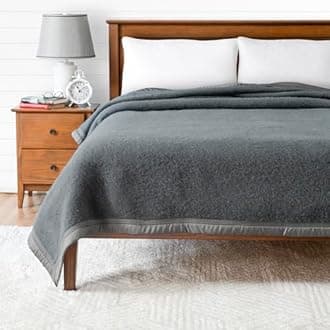 Poyet Motte Aurora 700GSM 100% Virgin Wool Blanket, Extreme Heavyweight, Machine Washable (Grey, Queen (U.S. Standard))