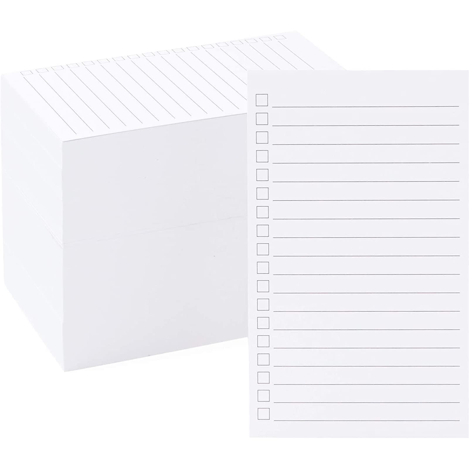 Note Cards - Vertical Index Card Layout for Task Management - Check Box To-Do Slip for Task Tracking - Durable Paper Stock To do Pad for Versatile Notes - Bulk, 3 x 5 In, White