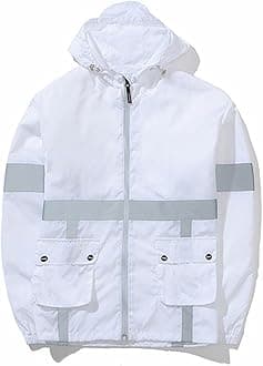 AITFINEISM Men's Lightweight Windbreaker Jacket Casual Zip Up Jackets With Hooded