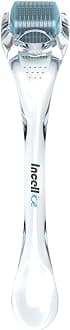 INCELLICE Professional Derma Roller, 0.25mm Beard Growth Roller, Dermaroller for Hair Growth, Individual Titanium 200 Real Needles, Microneedling Roller for Face Scalp Men and Women Use