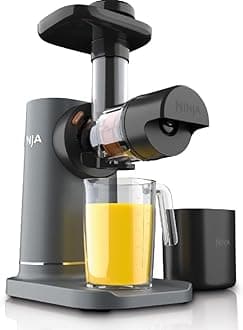 Ninja Cold Press Juicer Machine with 700ml Jug & 1.1L Pulp Container, Make Fresh Juices, Drinks & Wellness Shots, Compact, Dishwasher Safe & Removeable Parts, Grey JC151UK