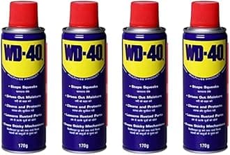 WD 40 Multipurpose 170g Spray for Auto Maintenance, Rust Remover, Lubricant, Loosens Stuck & Rust Parts, Removes Stain & Sticky Residue, Descaling, All purpose Protectant & Cleaning Agent (Pack of 4)