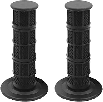 Motorcycle Hand Grips, Non Slip Rubber Bar for 7/8" 22mm/24mm Handles, Vintage Motorbike Thruster Grip, Handlebar for Hand Comfort, Universal for Motocross Scooter Dirt Bike, Open End (Black1)