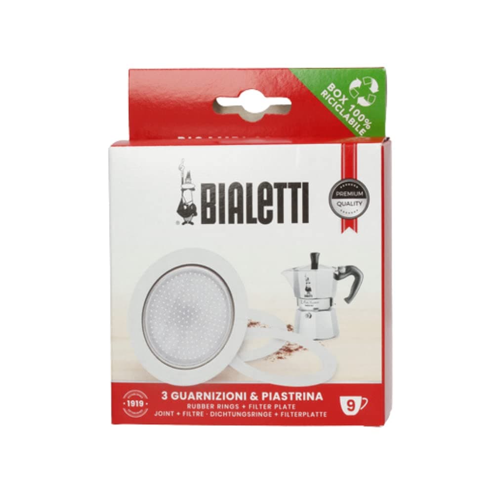 Bialetti 3 GASKET + 1 FILTER 9 CUPS
