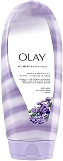 Body Wash for Women, Moisture Ribbons Plus, Deep Conditioning & Moisturizing Formula, Long Lasting Smooth Soft Skin, For All Skin Types, Shea Butter & Lavender Oil Scent, 18 fl oz