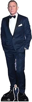 Star Cutouts CS1050 Daniel Craig Black Suit Lifesize Cardboard Cutout With Mini Actor