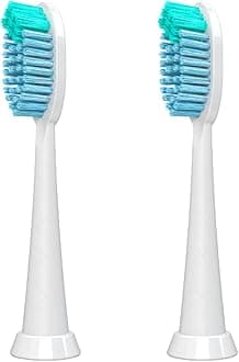 Umma Diamond Sonic Toothbrush Whitening Replacement Heads, (2-Pack), Replacement Heads for The TAO Clean Electric Toothbrush and Docking Station, White
