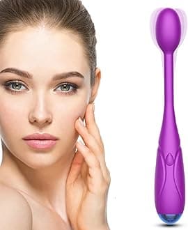Handheld Massager Wand with Waterproof & Rechargeable & Personal Vibration Massager for Relieving Eyes Dark Circles,Puffiness,Fatigue -Purple