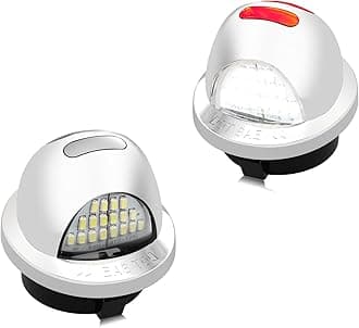 RUXIFEY Chrome LED License Plate Lights Red Neon Tube Tag Light Compatible with Ford F150 F250 F350 F450 F550 Super Duty Lincoln Mark LT