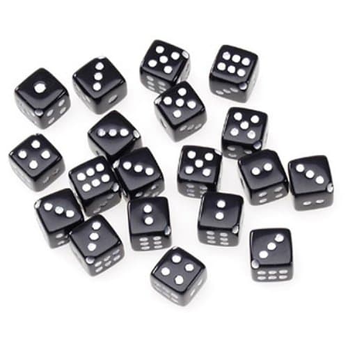 30 Black Dice Beads