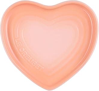 Stoneware Heart Shaped Spoon Rest, 5", Peche