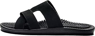 Kenkoh Japanese Therapy Sandals with Massaging Insole - Stimulate Foot Pressure Points for Natural Well-Being - Unisex (Zori - Black, 37 EU)