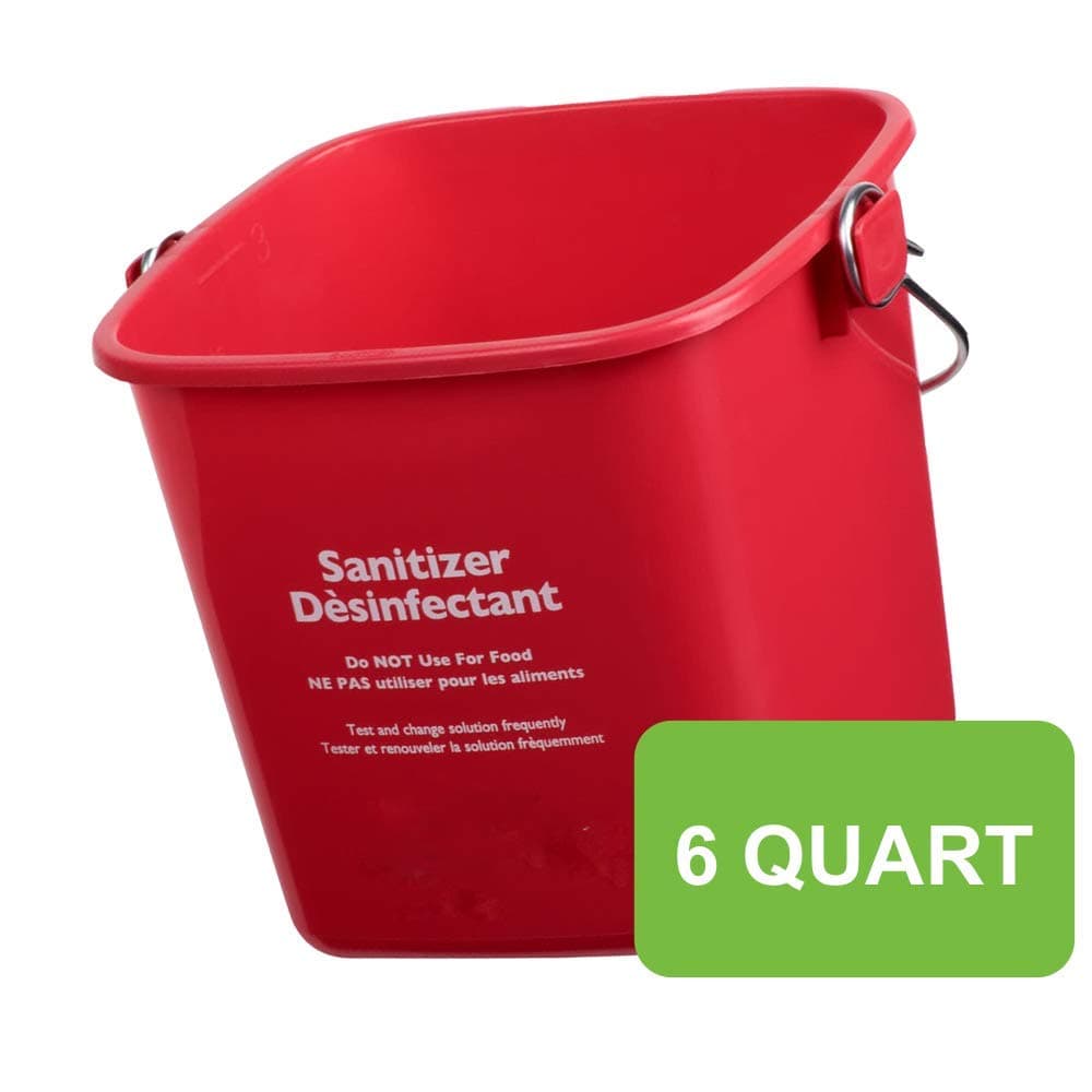 Red Sanitizing Bucket - 6 Quart Cleaning Pail