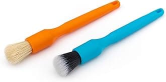 DETAIL FACTORY (2-Pack Mini Detailing Brush Combo Kit with One Boar's Hair Brush + One Fine Detailing Brush [The Rag Company Special Edition]