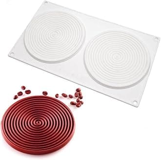 Round Spiral Shaped Cake Silicone Baking Mold DIY Spiral Silicone Candy Mould (Round Spiral B_11.88 X6.84X 0.36 inch)