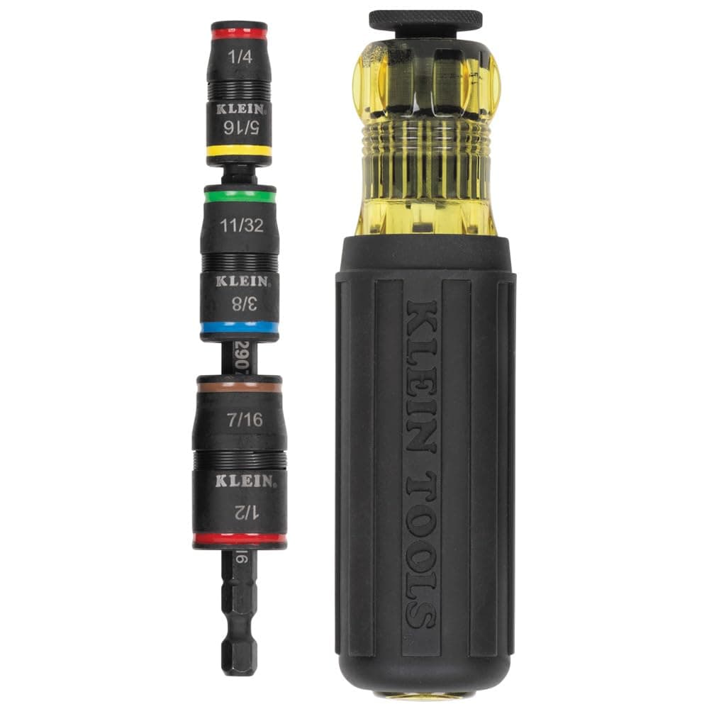 Impact Driver, 7-in-1 Impact Flip Socket Set with Handle, 6 Hex Driver Sizes plus a 1/4-Inch Bit Holder 32900