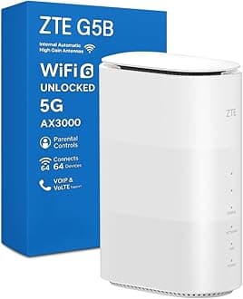– G5B AX3000 WiFi 6 5G Router with SIM Slot, Unlocked Whole Home Wireless Router, Premium Low-Power Design, Easy Setup & Management, Parental Controls, UK Plug & Warranty