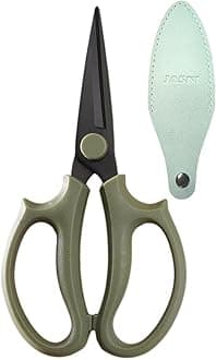 Garden Pruning Shears Scissors with Comfort Grip Handle, Premium Steel Professional Floral Scissors, Perfect for Arranging Flowers, Pruning, Trimming Plants, Gardening Tool (Pointed Green)