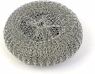 Hampine 6 Pack Galvanised Steel Scourers - Sponge Scrubbers Metal Steel Wool Scouring Pad - Stainless Steel Cleaner Cleaning Sponges Metal Scourer Wire Wool Sponge Scourer