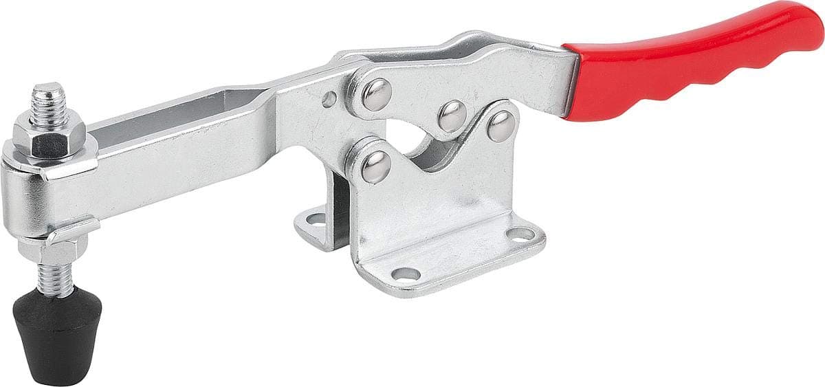 Kipp Quick Release Horizontal with Horizontal Base - M10 x 85 - Toggle Lever Clamp for Workbenches, Machine Operation and Welding - Non-Slip Clamping Tensioner - L = 295.6 mm - Pack of 1
