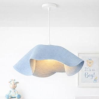 Indoor Ceiling Floppy Lampshade Easy Fit Pendants Childrens Kids Bedroom Playroom Toy Room (Baby Blue Medium)