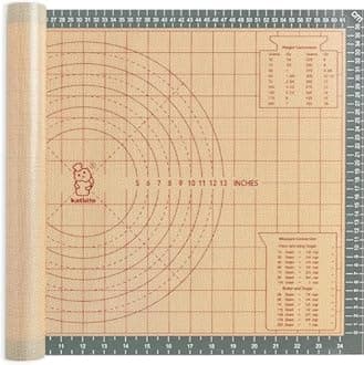 Katbite Extra Thick Silicone Baking Mat with Measurement, Non-Stick, Rectangular, 26" x 16"