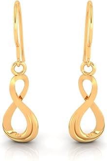 22KT (916) Yellow Gold Beautiful Hanging Earrings For Women With An Infinite Pattern - 0.8 Grams
