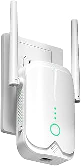 WiFi Extender Signal Booster Up to 9000sq.ft and 50 Devices, WiFi Range Extender, Wireless Internet Repeater, Long Range Amplifier with Ethernet Port, 1-Key Setup, Access Point, Alexa Compatible