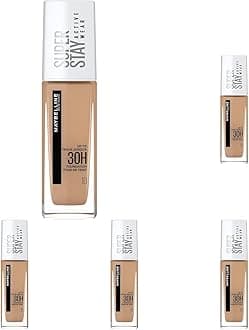 MaybellineNew York Foundation, Superstay Active Wear 30 Hour Long-Lasting Liquid Foundation, Lightweight Feel, Water, Sweat and Transfer Resistant, 30 ml, Shade: 10, Ivory (Pack of 5)